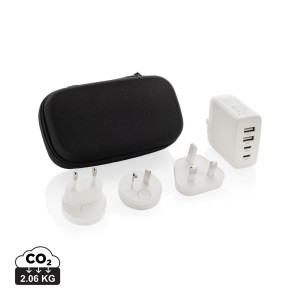TravelCharge Pro Reiseladegerät mit USB C aus RCS-Kunststoff - Reklamnepredmety