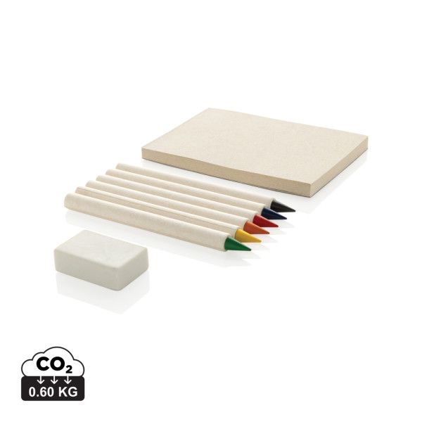 Set mit 6 Buntstiften mit Micki-Notizbuch