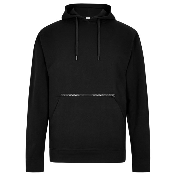 Piqué-Hoodie mit Reißverschlusstasche