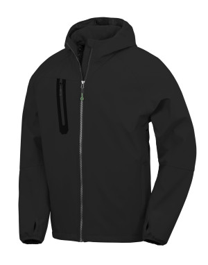 3-lagige, recycelte, bedruckbare, lässige Softshelljacke mit Kapuze - Reklamnepredmety