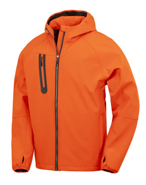 3-lagige, recycelte, bedruckbare, lässige Softshelljacke mit Kapuze - Reklamnepredmety