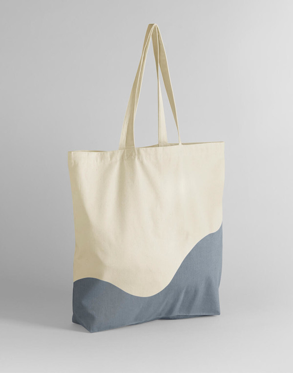 Maxi-Tragetasche aus Bio-Baumwolle mit Wellen-Print
