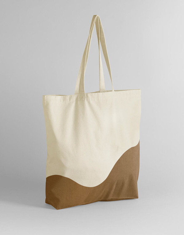 Maxi-Tragetasche aus Bio-Baumwolle mit Wellen-Print