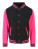 JH043 Varsity Jacket - JH043_Jet-Black_Hot-Pink - variant Ls 1000255723