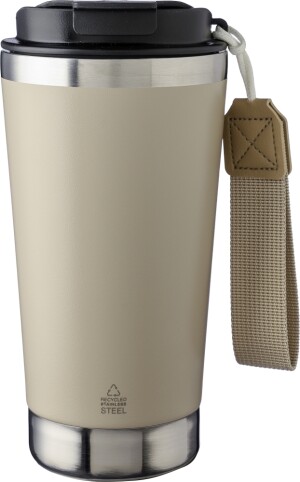 Recycled stainless steel double-walled drinking mug 500 ml Kayla - Reklamnepredmety