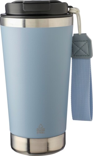 Recycled stainless steel double-walled drinking mug 500 ml Kayla - Reklamnepredmety