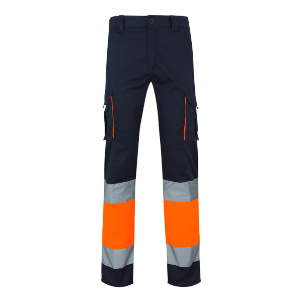 VL ZEUS LARGE. Zweifarbige Stretch-Hose mit mehreren Taschen (240 g/m²)