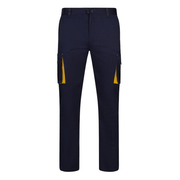 VL FIDES. Zweifarbige Stretch-Hose mit mehreren Taschen (240 g/m²)