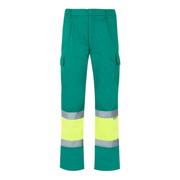 VL ATHENA. Zweifarbige Hose aus Twill (210 g/m²), gefüttert, mit mehreren Taschen