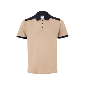 VL VELES. Zweifarbiges Stretch-Piqué-Poloshirt (200 g/m²) mit kurzen Ärmeln, aus Polyester (96 %) und Elastan (4 %) - Reklamnepredmety