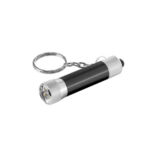 RE-LERGAN. Schlüsselanhänger aus Aluminium (92% recycelt) mit 3-Licht-LED-Taschenlampe - Reklamnepredmety