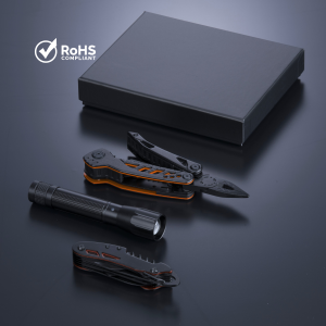 OPTIMA-SET II: MULTITOOL, TASCHENMESSER UND MITTLERE TASCHENLAMPE - Reklamnepredmety
