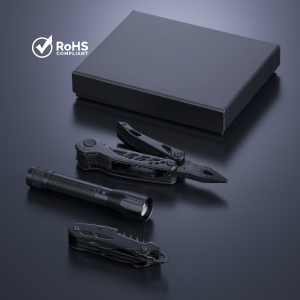OPTIMA-SET II: MULTITOOL, TASCHENMESSER UND MITTLERE TASCHENLAMPE - Reklamnepredmety