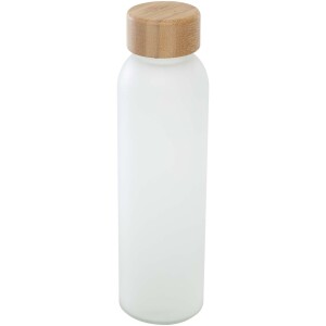 Lume Flasche, 500 ml, aus mattiertem Kalk-Soda-Glas mit Bambusdeckel - Reklamnepredmety