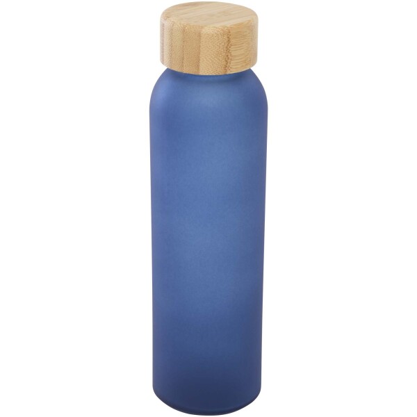 Lume Flasche, 500 ml, aus mattiertem Kalk-Soda-Glas mit Bambusdeckel