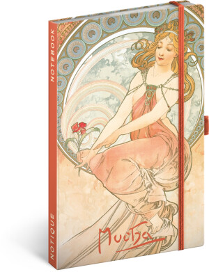 NOTIQUE Notizen Alfons Mucha – Gemälde, liniert, 13 x 21 cm - Reklamnepredmety
