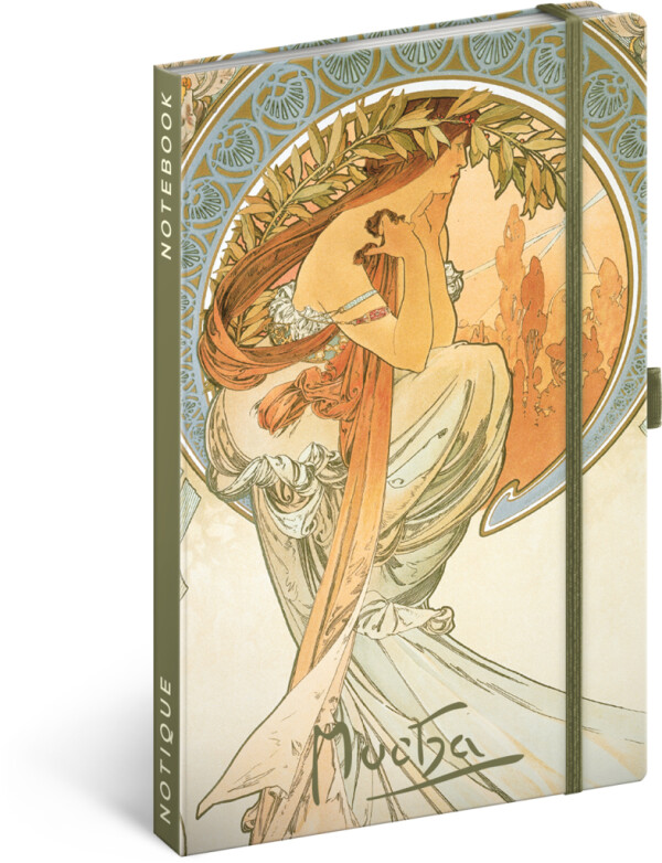 NOTIQUE Notizen Alfons Mucha – Poesie, liniert, 13 x 21 cm