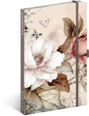 NOTIQUE Notes Powder Flowers, liniert, 13 x 21 cm - Reklamnepredmety
