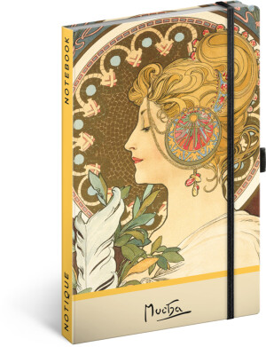 NOTIQUE Notes Alfons Mucha – Stift, gepunktet, 13 x 21 cm - Reklamnepredmety