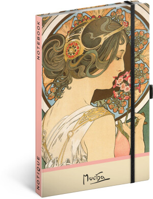 NOTIQUE Notes Alfons Mucha – Primel, gepunktet, 13 x 21 cm - Reklamnepredmety