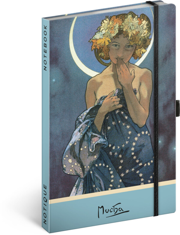 NOTIQUE Notes Alfons Mucha – Luna, gepunktet, 11 x 16 cm