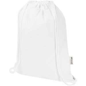 Oregon Blend Tasche aus recyceltem GRS, 140 g/m², mit Kordelzug und 5 l Fassungsvermögen - Reklamnepredmety