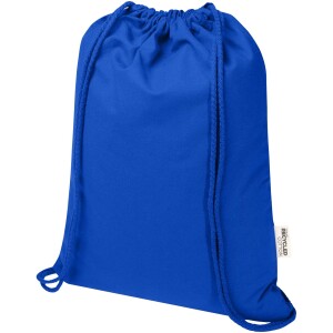 Oregon Blend Tasche aus recyceltem GRS, 140 g/m², mit Kordelzug und 5 l Fassungsvermögen - Reklamnepredmety