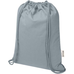 Oregon Blend Tasche aus recyceltem GRS, 140 g/m², mit Kordelzug und 5 l Fassungsvermögen - Reklamnepredmety