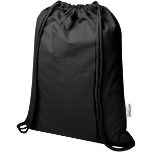 Oregon Blend Tasche aus recyceltem GRS, 140 g/m², mit Kordelzug und 5 l Fassungsvermögen - Reklamnepredmety