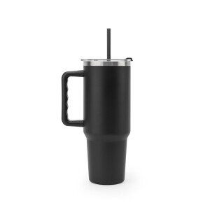 JOYNER XL. Großer Edelstahl-Reisebecher (91 % recycelt) mit doppelwandiger Vakuumisolierung und matter Oberfläche, 1300 ml - Reklamnepredmety
