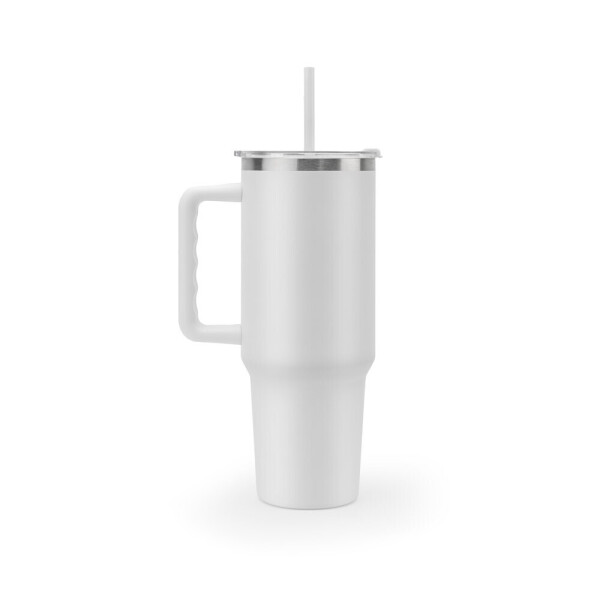 JOYNER XL. Großer Edelstahl-Reisebecher (91 % recycelt) mit doppelwandiger Vakuumisolierung und matter Oberfläche, 1300 ml