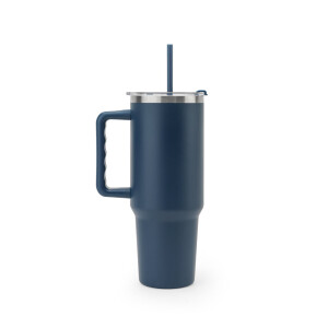 JOYNER XL. Großer Edelstahl-Reisebecher (91 % recycelt) mit doppelwandiger Vakuumisolierung und matter Oberfläche, 1300 ml - Reklamnepredmety