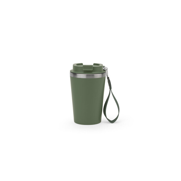 SPITZ. Edelstahl-Reisebecher (90 % rSS) mit doppelwandiger, matter Oberfläche, 440 ml