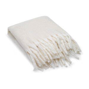 Kuschelig. Decke aus recyceltem Polyester (100 % rPET) (300 g/m²) in Mohairoptik. - Reklamnepredmety