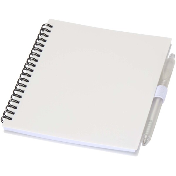Niove-Set aus recyceltem Kunststoff mit Softcover-Notizbuch und Kugelschreiber (blaue Tinte)
