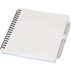 Niove-Set aus recyceltem Kunststoff mit Softcover-Notizbuch und Kugelschreiber (blaue Tinte) - Reklamnepredmety