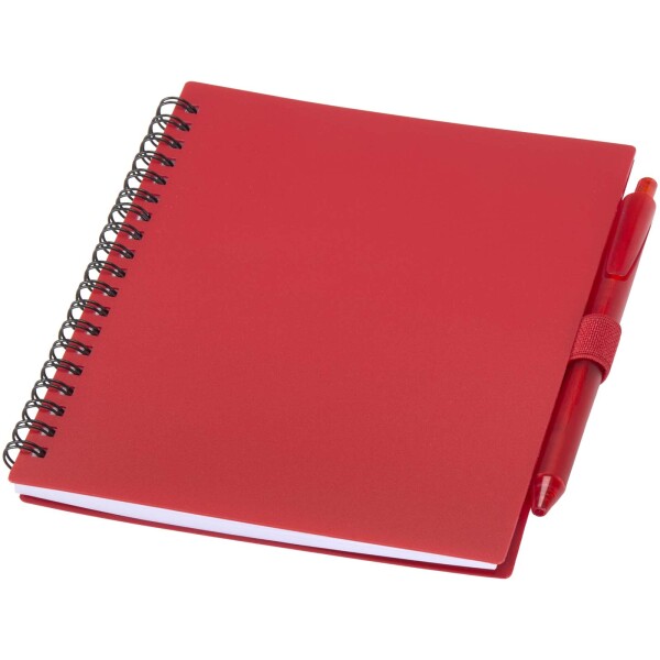 Niove-Set aus recyceltem Kunststoff mit Softcover-Notizbuch und Kugelschreiber (blaue Tinte)