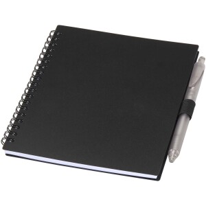 Niove-Set aus recyceltem Kunststoff mit Softcover-Notizbuch und Kugelschreiber (blaue Tinte) - Reklamnepredmety
