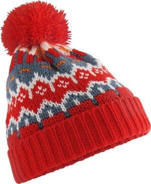 Strickmütze mit Pompon "Retro Ski" - Reklamnepredmety