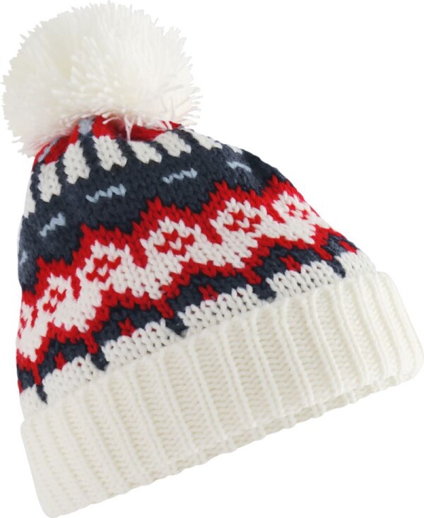 Strickmütze mit Pompon "Retro Ski"