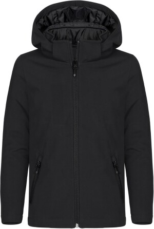 Wattierte Kinder Kapuzen Softshell Jacke - Reklamnepredmety