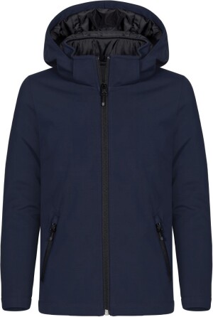 Wattierte Kinder Kapuzen Softshell Jacke - Reklamnepredmety