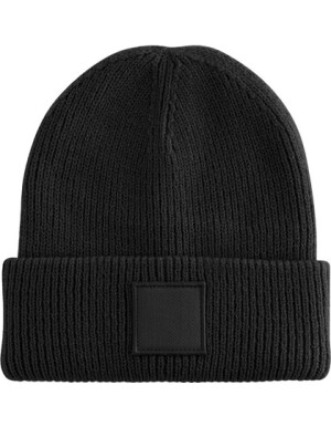 Beanie mit tiefem Umschlag und farblich abgestimmten Patches für Kinder - Reklamnepredmety
