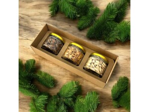 Firmengeschenk 3 × 180 g Nüsse im Glas - Reklamnepredmety