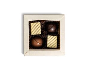 Karamell-Nougat-Box mit Pralinen - 4 Stück - Reklamnepredmety