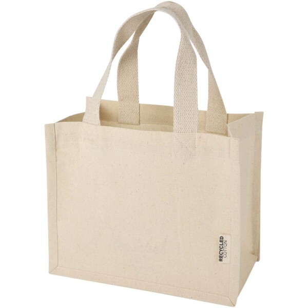 Odessa kleine Tasche mit Seitenfalten aus recycelter Baumwolle mit einem Gewicht von 220 g/m²
