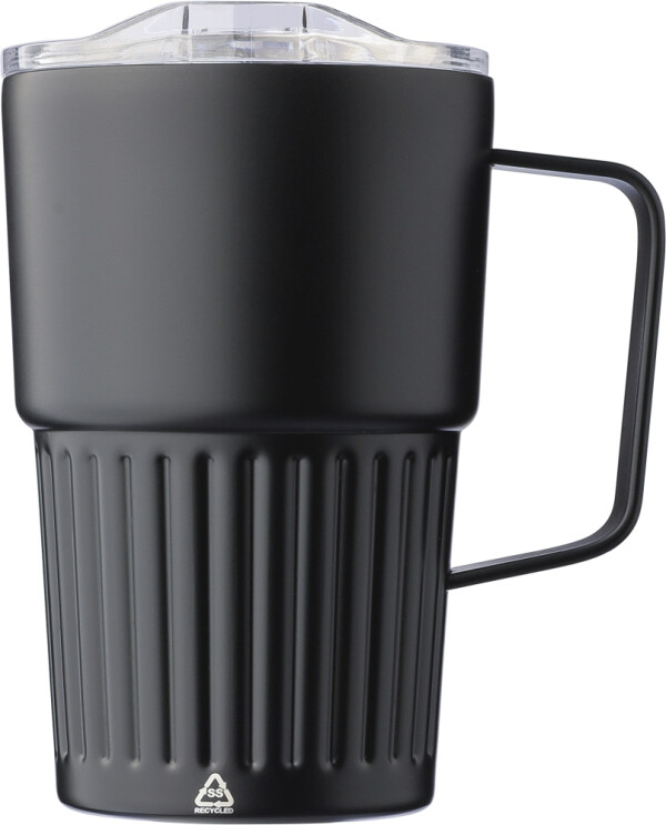 Doppelwandiger Reisebecher aus recyceltem Edelstahl, 450 ml