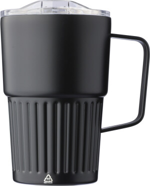 Doppelwandiger Reisebecher aus recyceltem Edelstahl, 450 ml - Reklamnepredmety