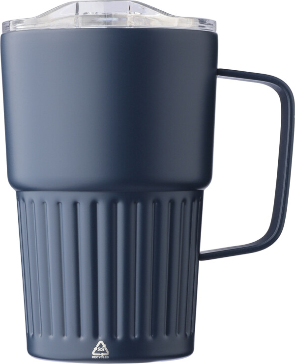 Doppelwandiger Reisebecher aus recyceltem Edelstahl, 450 ml