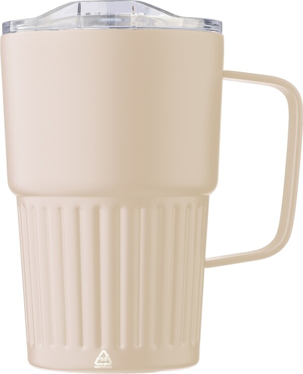 Doppelwandiger Reisebecher aus recyceltem Edelstahl, 450 ml